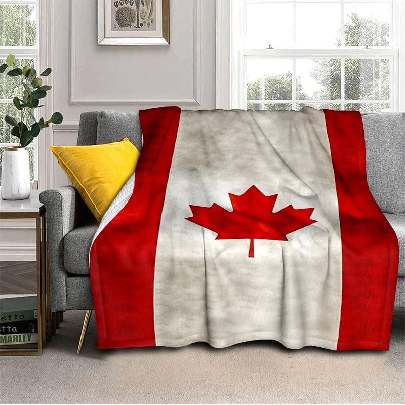 Canada's Red Maple Leaf Blanket Suitable for Sofas, Beds, Offices, And Camping - Perfect Gift for Halloween Christmas