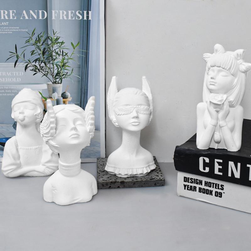 15см Большая Красивая Богиня Леди Гипсовая силиконовая форма Ангел Девушка Женский Бюст Статуя Свеча Силиконовая Форма Женские Фигуры Форма для смолы