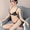 Erotic Underwear Panties Sexy Open Crotch Free Women's Lace Thong Large Size Three-point Suit See-through Lace Bra