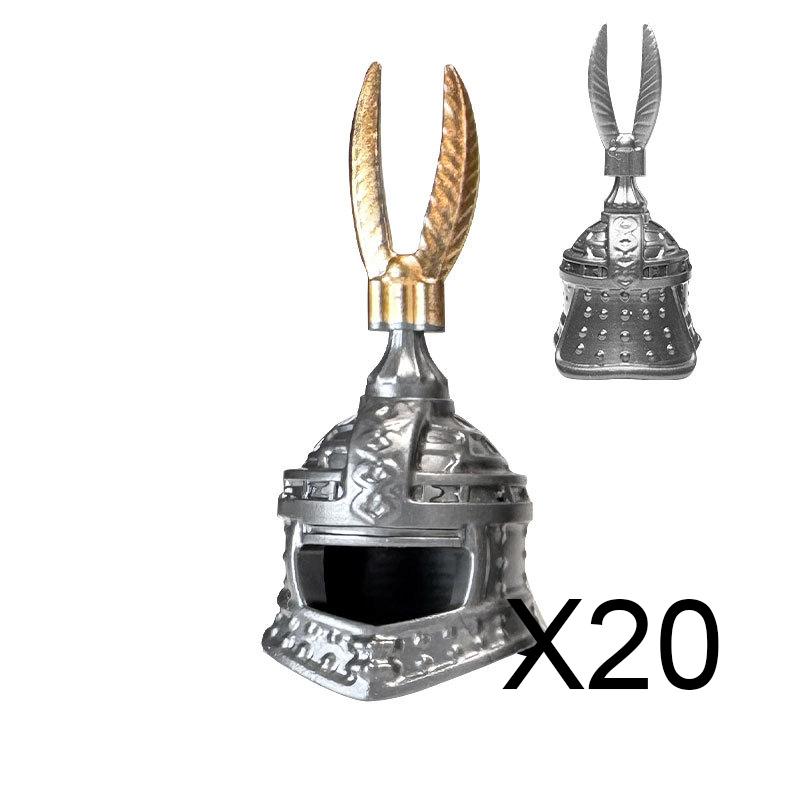 MOC Средневековый Замок Рыцарские Фигурки Оружие Аксессуары Огненный Шлем Наплечники Меч Игрушка