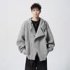 Кардиган на двойной молнии, мужской осенний, американский, универсальный, куртка для пары, свободный кардиган с капюшоном