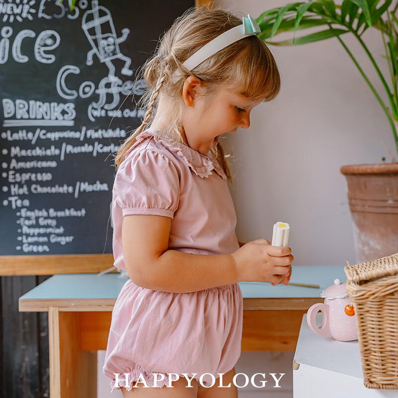 Кружевной вязаный топ с коротким рукавом для девочек Happyology