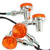 Ager Bike Turn Signals Mini Round Universal GS Z2 Mini Moto Street Off-Road Orange X Plated 4 Pieces