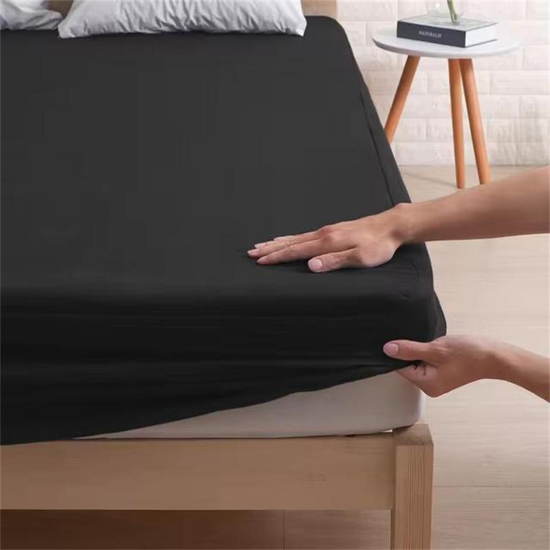1 Waterproof Fitted Sheet,Solid Color Bed Cover Sheet, Bed Cover Mattress Cover Elastic Band Bed Skirt Breathable Sheet Only 1 Sheet