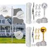 3Inch Aluminum Alloy Flagpole Ball With Locking Nut & 2Inch Nylon Pulley Flagpole Truck For 1.6-2Inch Outdoor Flag Poles