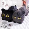 Cute Lying Down Black Cat Doll Throw Pillow Doll Boys and Girls Sleeping with Legs Long Cat Doll Plush Toy