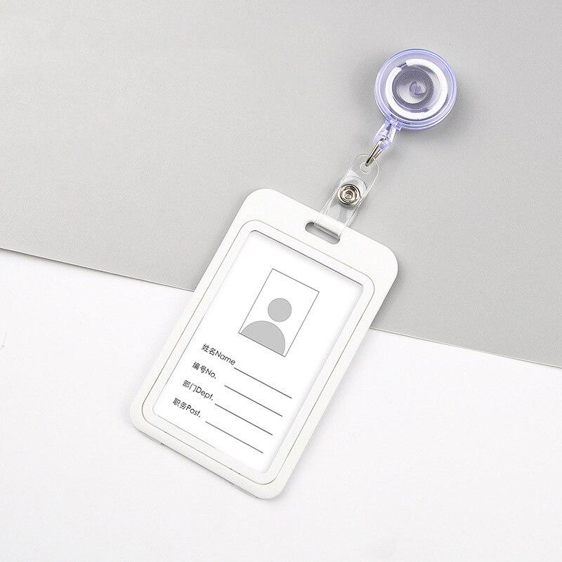 1PCS Plastic Card Cover Bags Women Men Student Bus Card Retractable Pull Badge Holder Business Credit Cards Bank ID Card Case