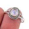 Natural Rainbow Moonstone Gemstone Handmade 925 Sterling Silver Ring S.7.5 u9E31