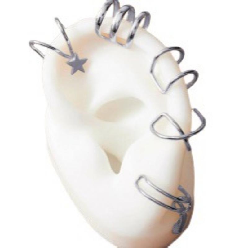 Набор из 5 клипс для ушей, креативный и персонализированный двойной С-образный хрящевой двухслойный гвоздик-клипса U-образной формы