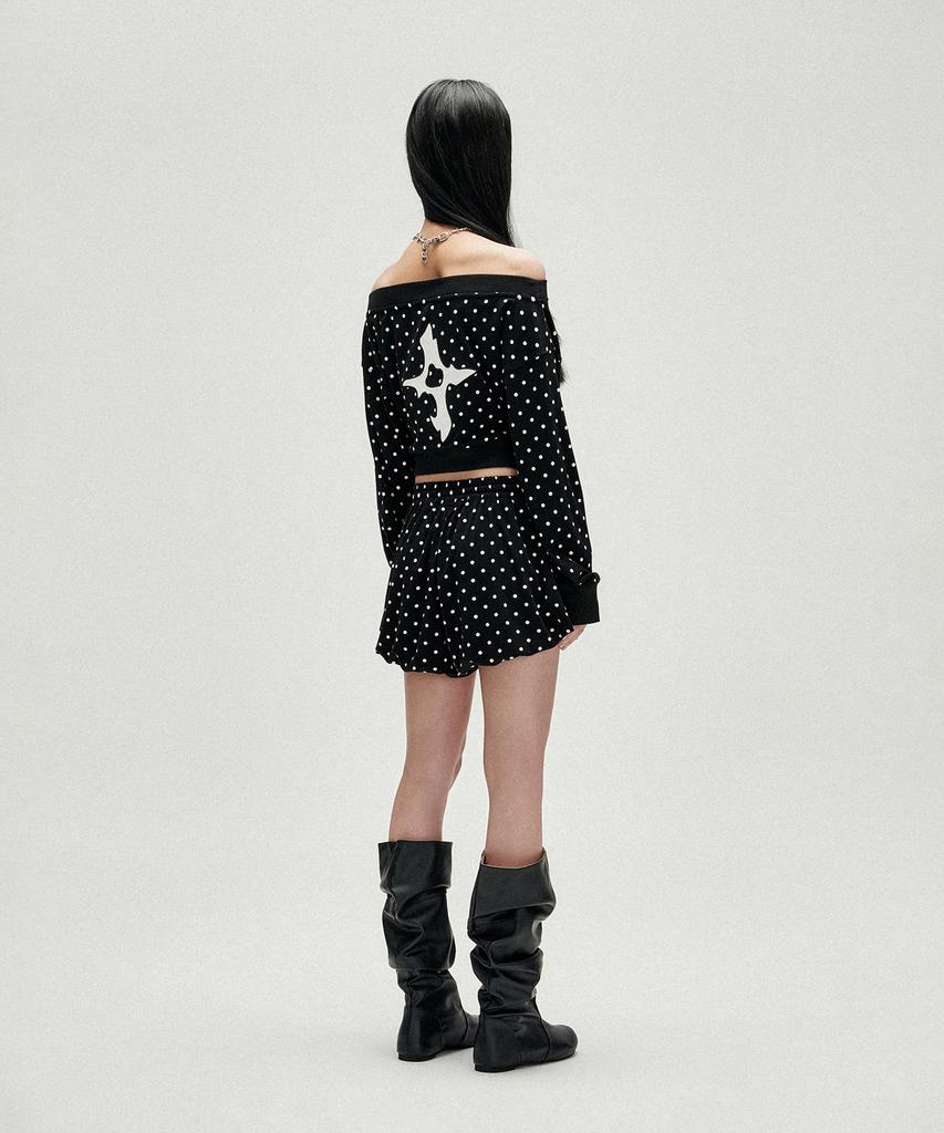 Notponerd W Polka Dot Balloon Shorts - Black