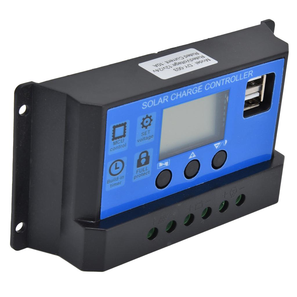 Solar Charge Controller LCD Display Dual USB Intelligent Control Regulator DC 12V?24V10A