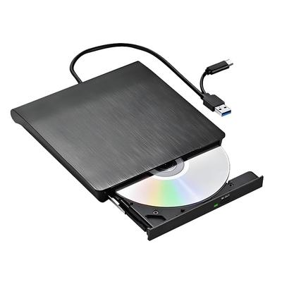 Внешний DVD-привод с высокой скоростью чтения и записи 8X DVD 24X Питание от шины USB Компактный оптический привод Поддержка, & CD, Питание, Совместимость с 2.0/3.0 & Type-C,