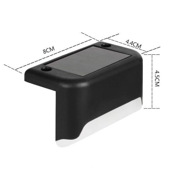 4 шт., светодиодный светильник на солнечной энергии, лестничный светильник, уличный садовый забор, пейзажный настенный светильник