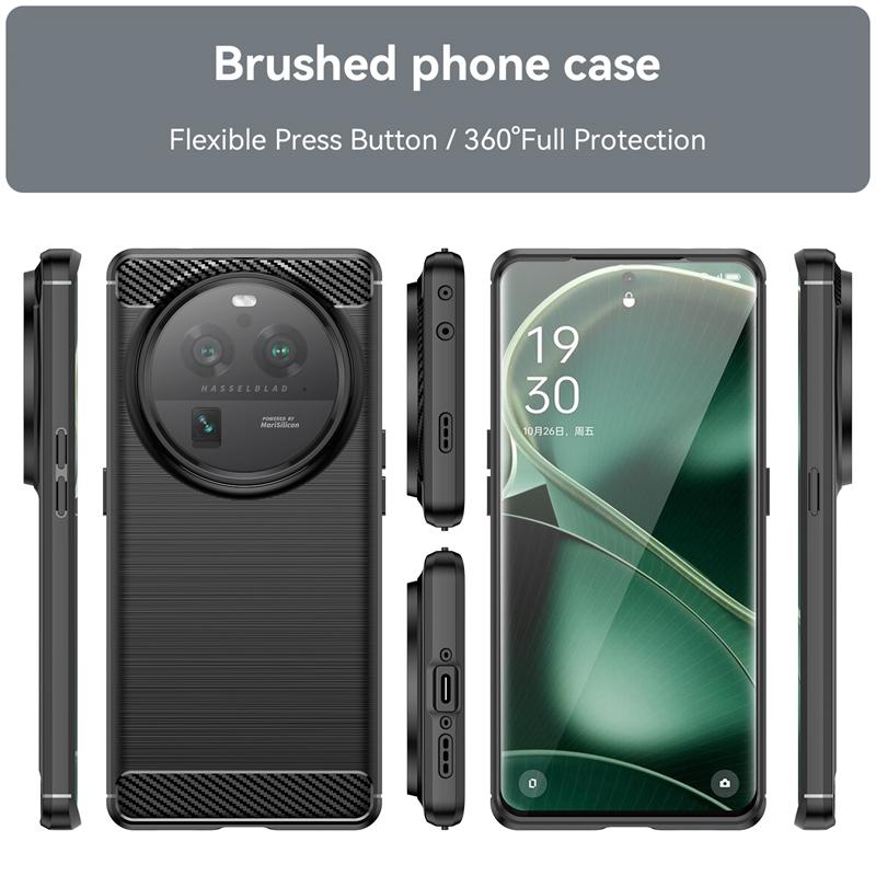 Для чехла Oppo Find X6 Pro Чехол для Oppo Find X6 Pro Бампер противоударный Мягкий силиконовый чехол из углеродного волокна для Oppo Find X6 Pro Чехол