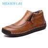 MIXIDELAI Новая Мода Мужские Ботинки Высокое Качество Спилок Кожи Ботильоны Снежные Ботинки Обувь Теплый Мех Плюш Зимняя Обувь Большой Размер 38-48