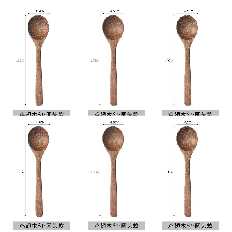 1-6 шт. Деревянная ложка Дерево крыла курицы Длинная ручка Суповая ложка Ложка для перемешивания меда Без лака Без воска Бытовая Большая ложка для риса