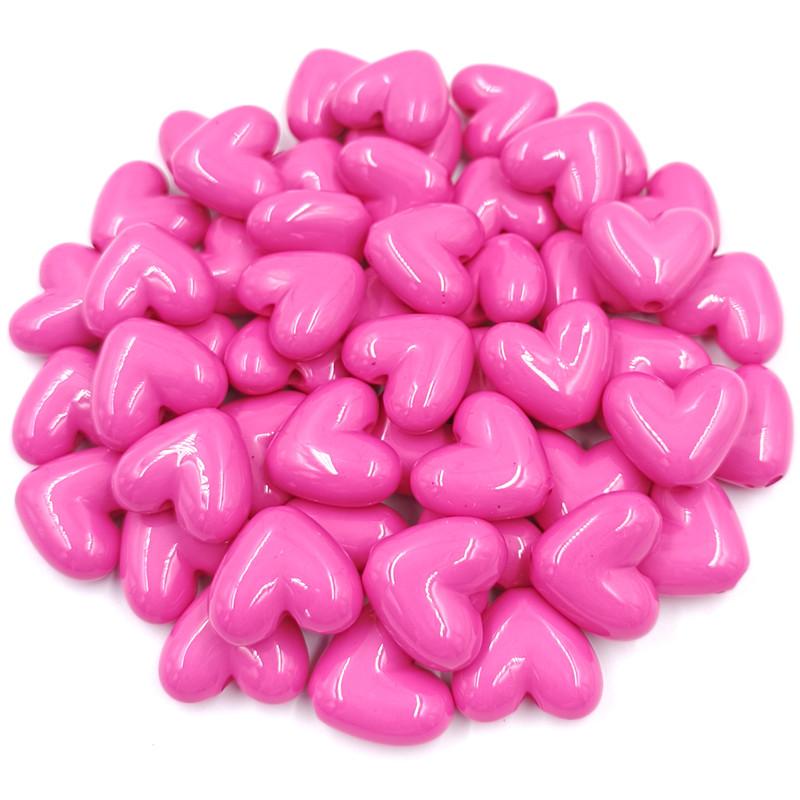 Креативные бусины в форме сердца, 10 шт., цветные 17 мм, для изготовления ювелирных изделий, свободные бусины-разделители, аксессуары для самостоятельного изготовления, акриловый браслет, ожерелье, серьги, сплошной цвет