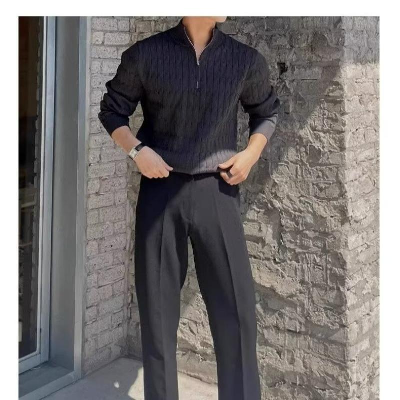 Мужская модная вязаная одежда с длинным рукавом в стиле хенли для мышечного фитнеса, весна и осень