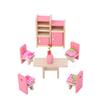 Мини реалистичный набор деревянной мебели для 1 человека:12 Аксессуаров для кукольного домика (Столовая)