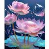 Frame Painting By Numbers Kits Lotus Acrylic Paint On Canvas Flowers Picture With Numbers Painting For Home Decors Diy Gift 40x50