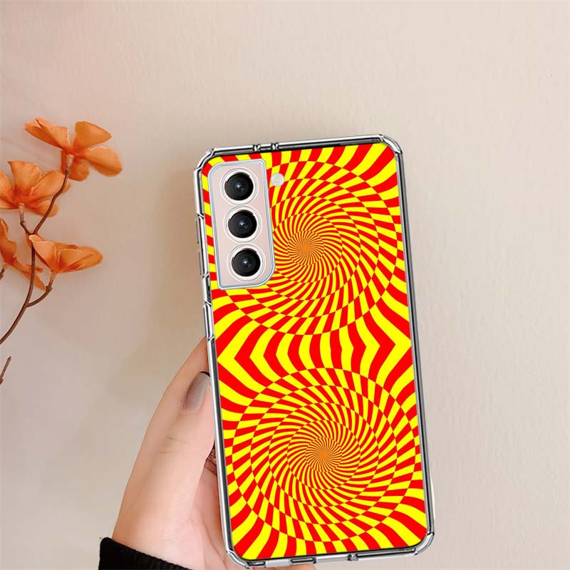 Chaotic Hypnosis Clear Phone Cases for Samsung S26 Ultra Galaxy S25 Edge S24 S23 FE S21 Plus S20 S22 S10 Cover Patterned Compati