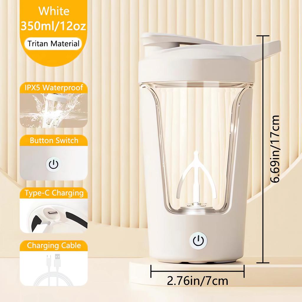 Новая портативная автоматическая чашка для смешивания кофе с мощным аккумулятором, пищевой материал, емкость 350 мл, спортивная бутылка для смешивания кофе