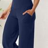 Женские штаны для йоги, однотонные, с высокой талией, широкие спортивные штаны с карманами, утягивающие живот, прямые брюки для платья