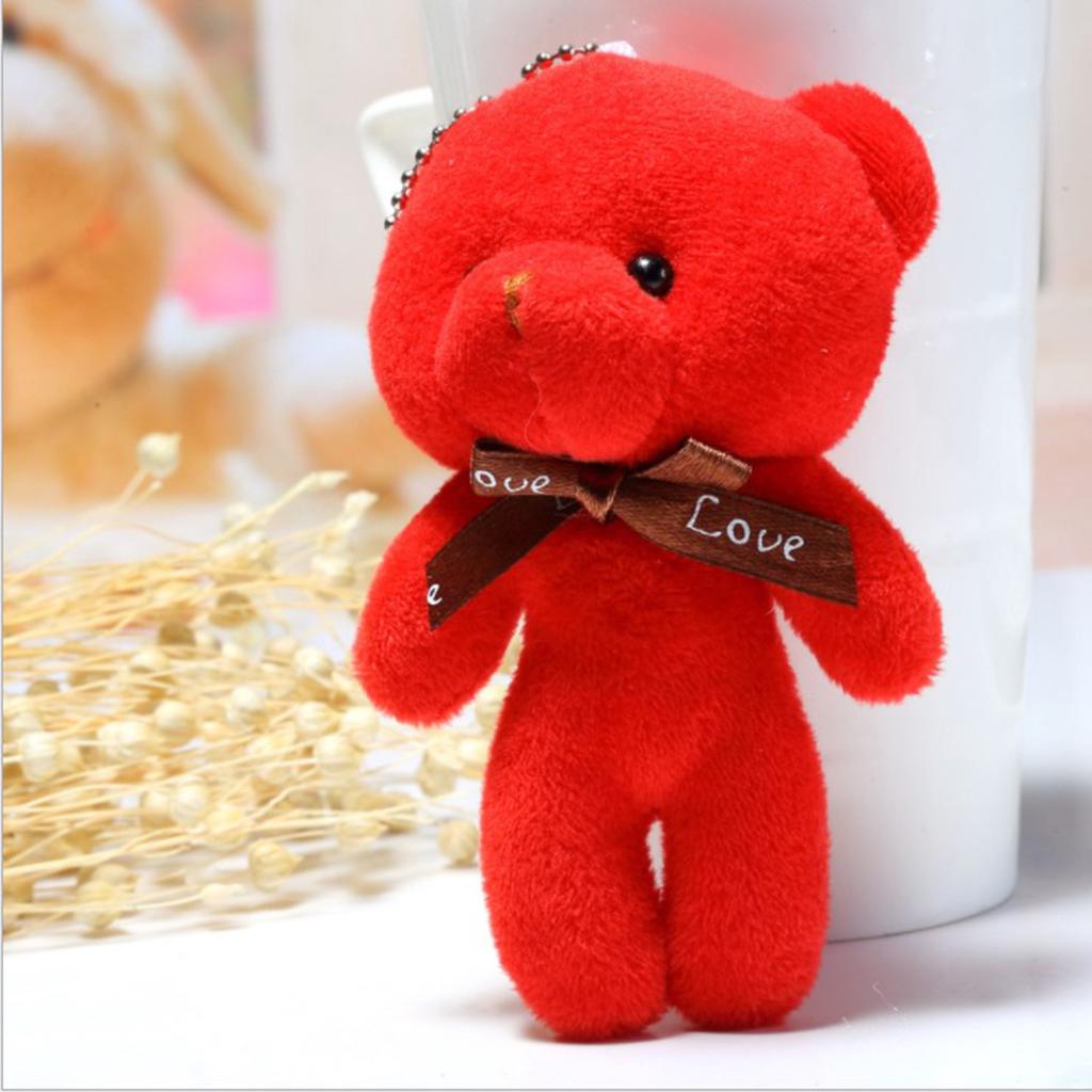 12cm Teddy Bear Doll Cute Animal Bear Plush Toy For Girl Kawaii Mini Stuffed Doll Keychain Bag Pendent Children Party Small Gift