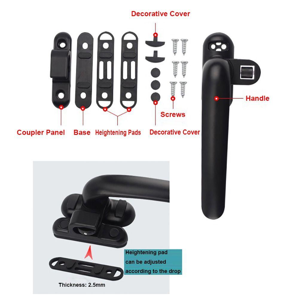 Плоская открытая дверь 50 Нажимная оконная ручка Алюминиевый сплав 7 Тип ручки Профессиональная оконная ручка