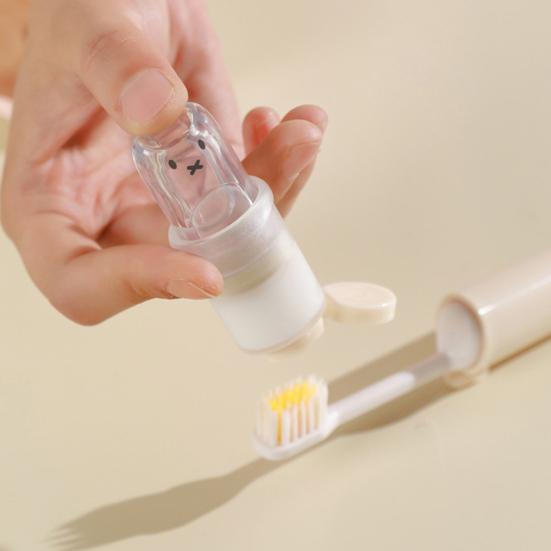 Многофункциональная зубная щетка 2-в-1 с 2 сменными насадками Портативная для дома, путешествий, туризма, кемпинга с футляром для хранения зубной пасты