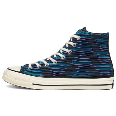 1970-е Волнистая вязка Кеды Chuck Taylor All Star Полосатые Повседневные Высокие Эспадрильи Унисекс Синие