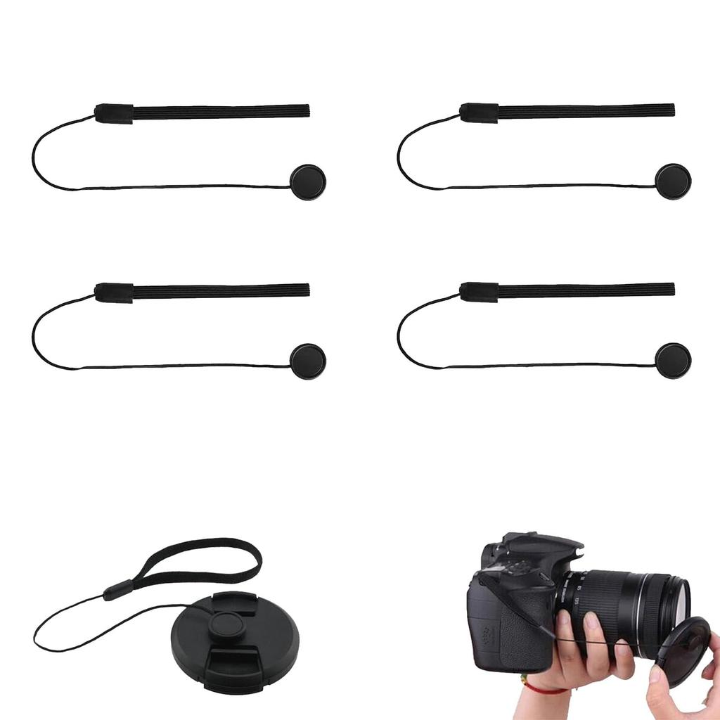 Lens Cap Set of Drop Prevention Loss for DSLR and Mirrorless Cap and Pocket [DFsucces] Straps, 4, Straps, Prevention, Cameras, Double-Sided Tape, Lid,