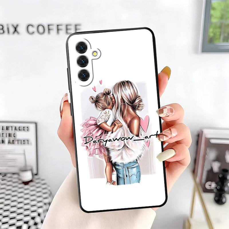 Mom Baby Girls Theme Soft Phone Case for Samsung A17 A37 A57 A16 A26 A36 A56 A15 A25 A35 A55 A14 A24 A34 A54 A13 A23 A33 A53 A52