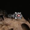 Ретро Красное Сердце Роза Кольцо Для Женщин Темный Готический Винтаж Открытое Кольцо Панк Рок Хип-хоп Аксессуары Дизайнер Циркон Любовь Унисекс Подарок