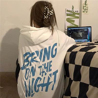 Свободный американский стиль винтажный бархатный свитшот для женщин осень и зима новый корейский стиль длинный рукав с капюшоном куртка для женщин модный