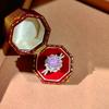 Luxury 925 Sterling Silver Topaz Firework Cut Cross Ring for Women - High Class Diamond Princess Pink Diamond Ring