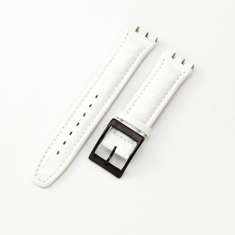 17mm 19mm Genuine Leather Watch Strap for Swatch YCS YAS YGS Wrist Band Pin Buckle Bracelet Men Sport Waterproof Watch Band
