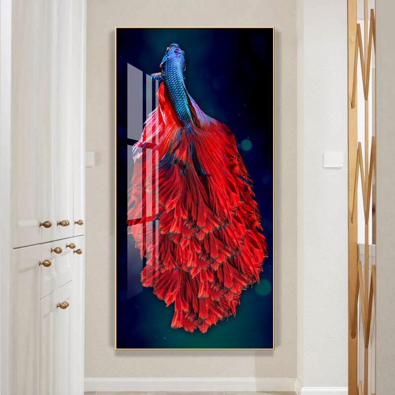Китайский стиль настенный художественный принт абстрактный плакат с изображением животных красочный Lucky Koi Fish Холст Картина Роскошный домашний декор для гостиной