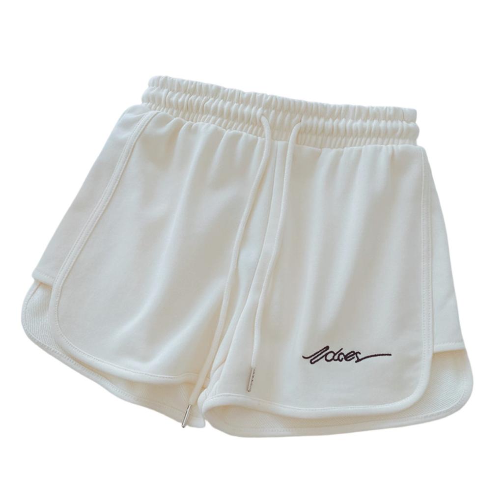 Женские спортивные шорты, повседневные свободные однотонные шорты с эластичной резинкой на талии