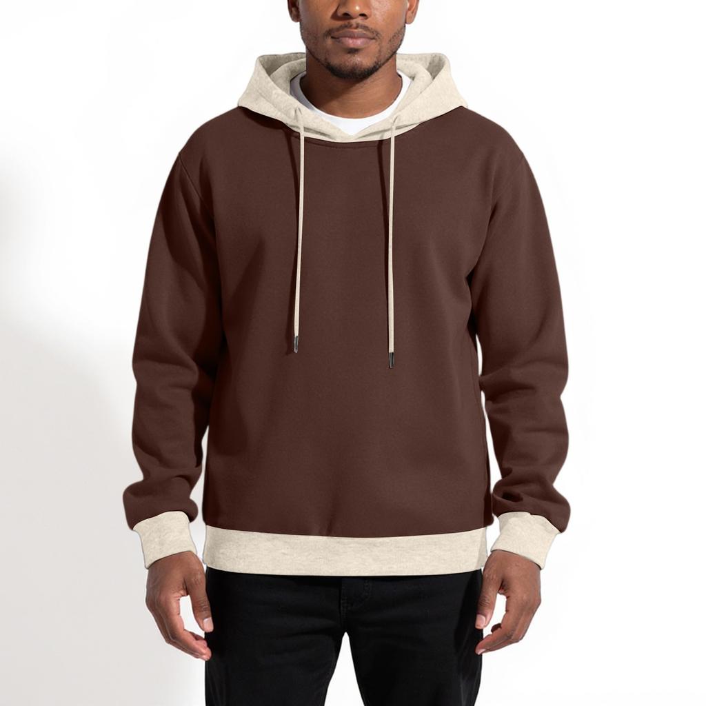 Мужская толстовка с капюшоном, толстовка контрастного цвета, спортивная повседневная куртка