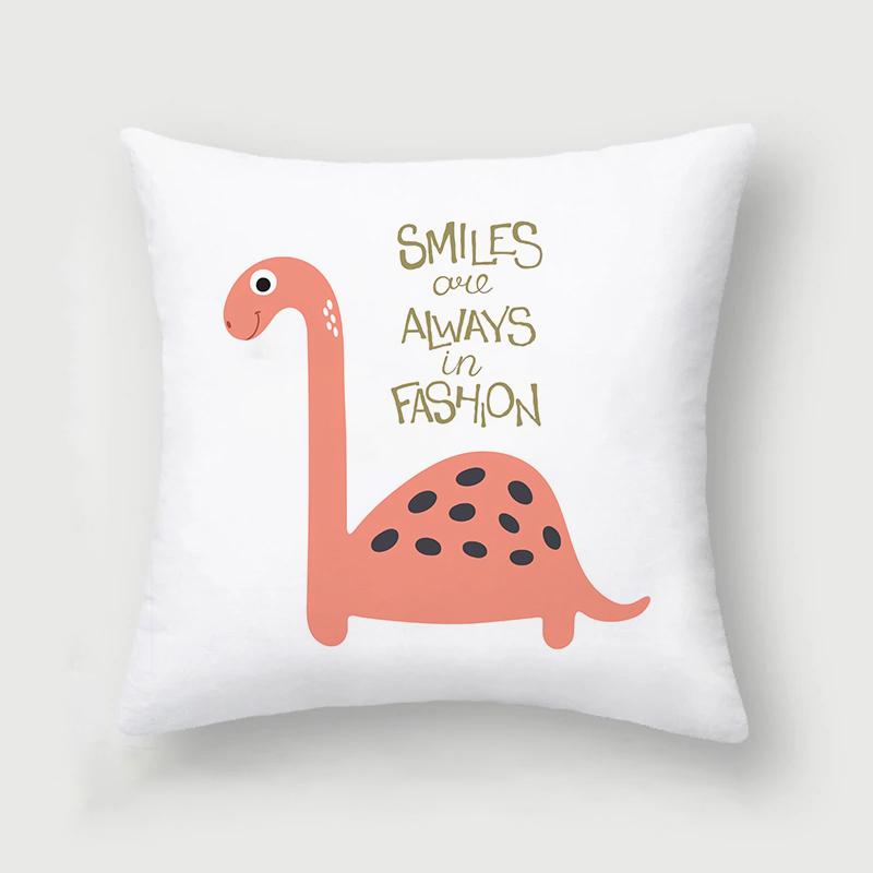 Cute and Interesting Cartoon Dinosaur Throw Pillow Set Sofa Chair Cushion Cover Children's Room Home Decoration Pillowcase 45x45