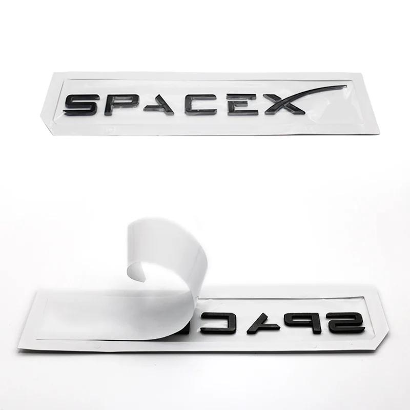 3D ABS Logo Letters Car Trunk Fender Side Badge Decal For Tesla Model Y Model S Model 3 Model X Space X Emblem Sticker Accessory