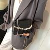 Fashion Simulated Pearl Decoration Crocodile Pattern Women Casual Square Bag