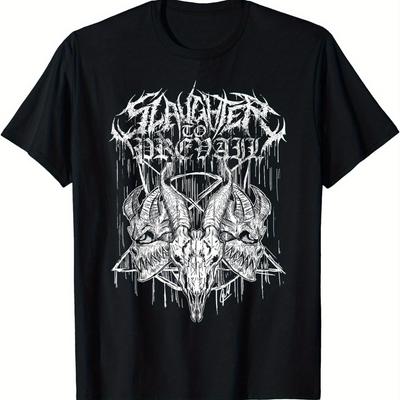 Футболка Slaughter To Prevail Графическая Футболка с Коротким Рукавом Унисекс Мужская Женская Летняя Мужская Футболка Черная Повседневная С Круглым Вырезом Хлопковая Футболка