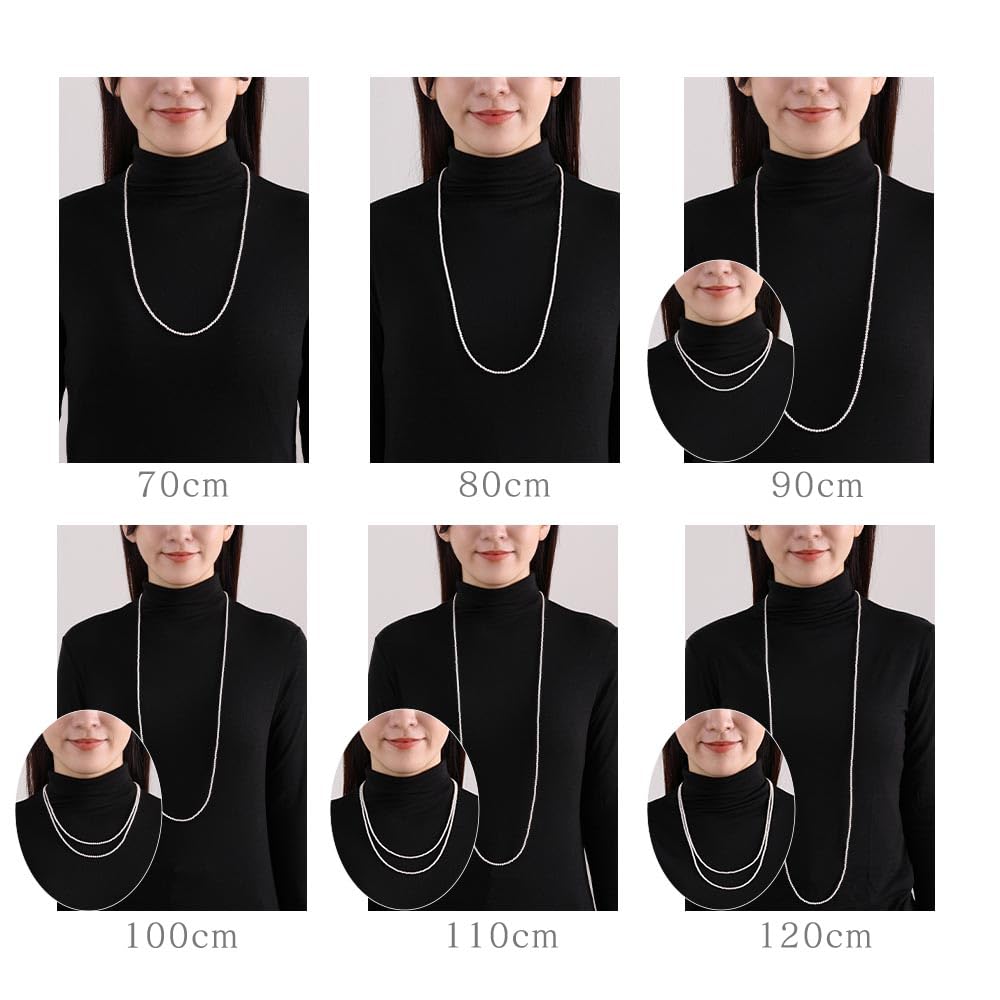 [VOTRE COUTURE] Pearl Necklace, Baby Pearls, Grand Premium, 3mm, White, Silver, Gray, 10-Year Brand Warranty (Necklace only - White x Silver, 41cm)