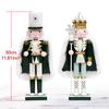 30CM Nutcracker Miniature Wooden Nutcracker Puppet Ornament Desktop Decoration Cloak Walnut Soldier Christmas Home Decoration