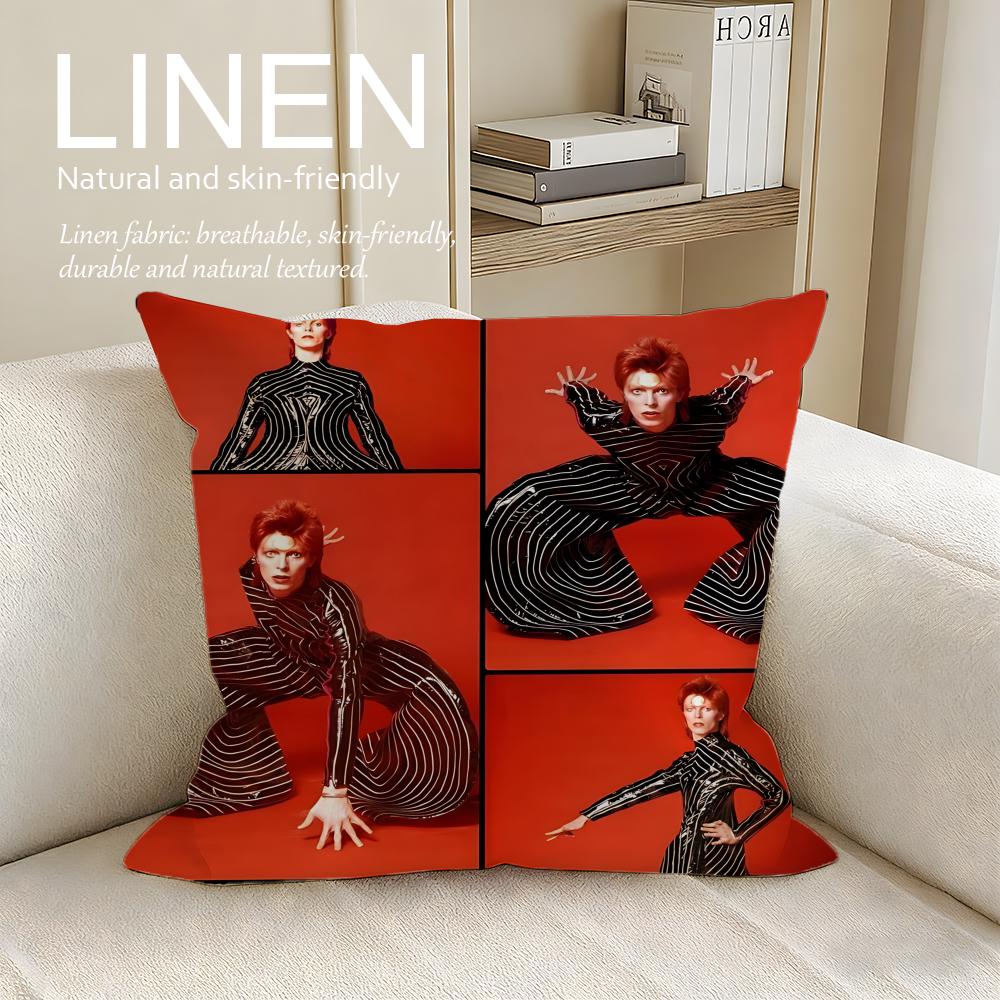 Music David Bowie Cushion Cover Pillowcase Set Pcs x x Breathable Washable Sofa Cushion Cover