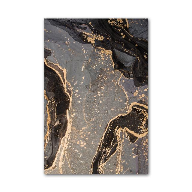 Роскошный абстрактный жидкий постер, черный, серый, золотой, мраморный, настенный, холст, живопись, современные постеры, принты, фреска для гостиной, домашний декор