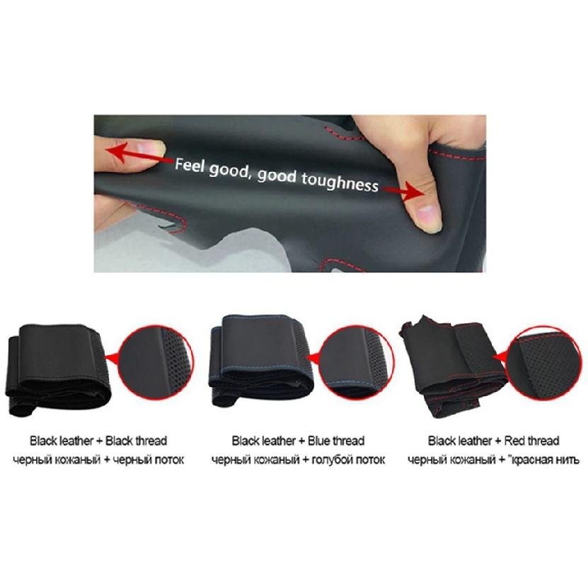 Car Steering Wheel Cover PU Leather For Chevrolet Niva 2009-2017 Vauxhall Corsa (D) Opel Corsa (D) (3-Spoke) Steering Wheel Case