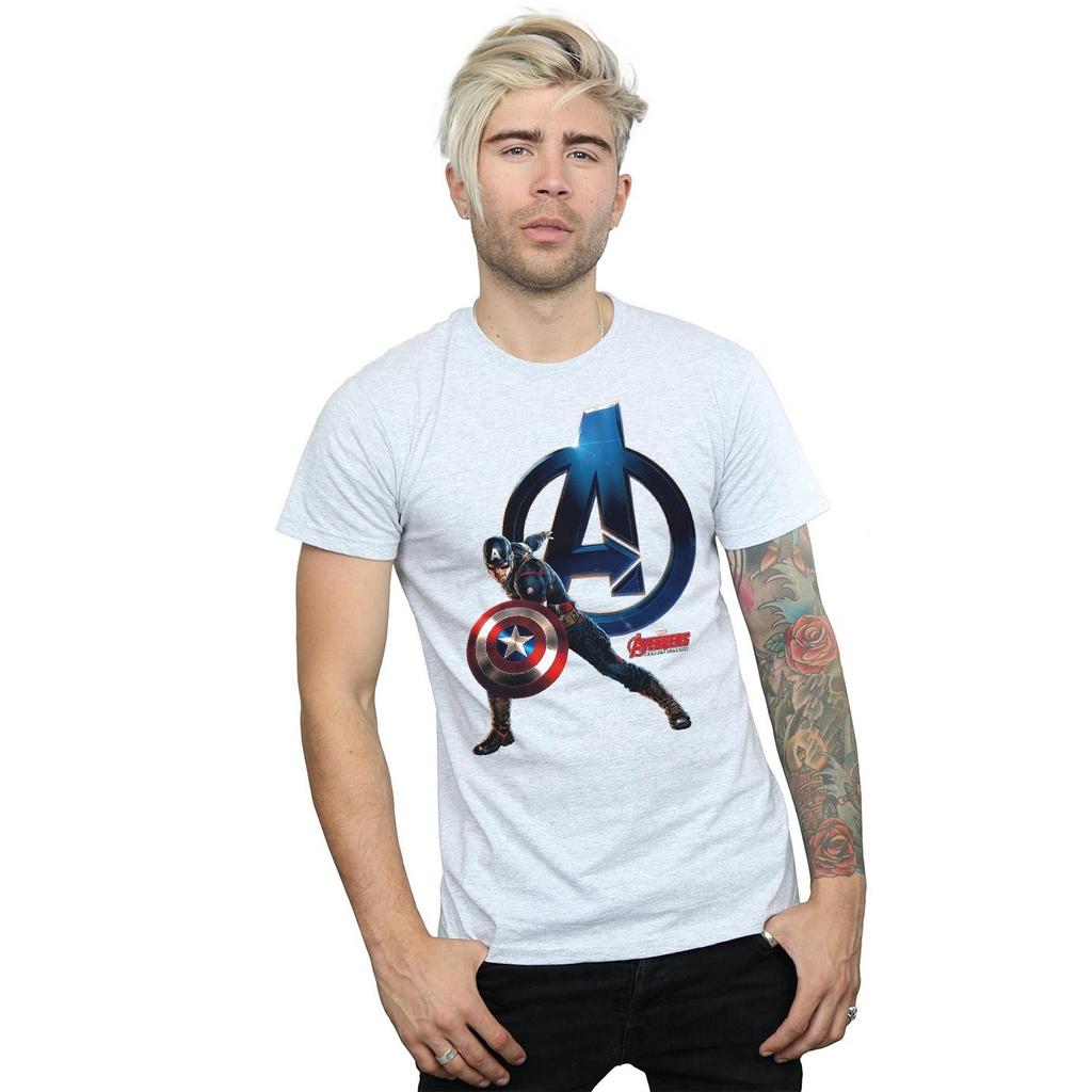 Marvel Mens Captain America Pose T-Shirt